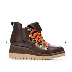 6.5 Cole Haan waterproof wedge hiker dark brown Beautiful! Worn just a few times